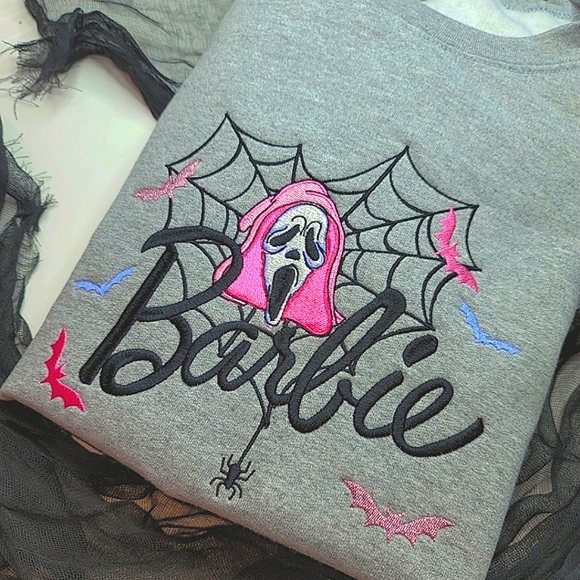 Barbie Ghostface Holloween Collab Sweatshirt. - Picture 2 of 2